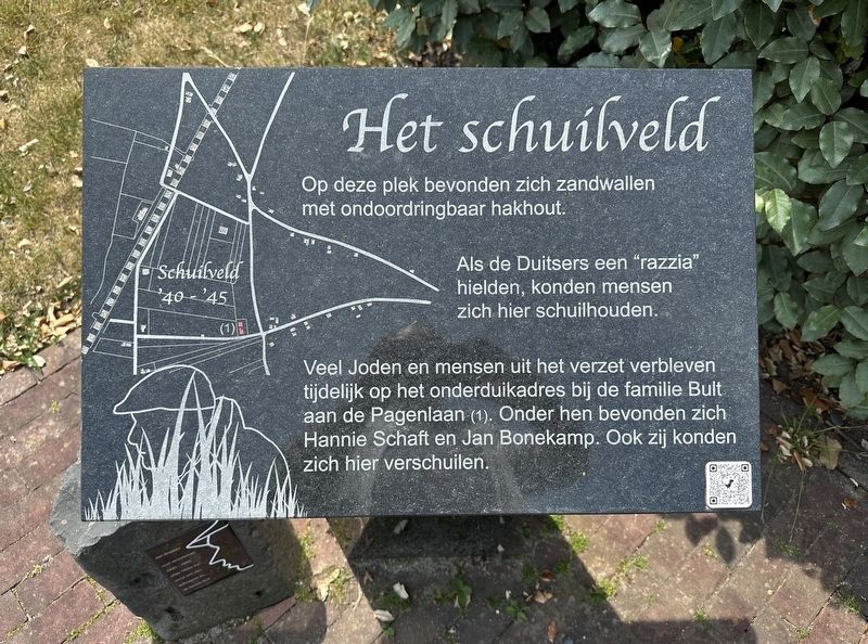 Het Schuilveld / The Sheltering Field Marker. Click for full size. Het Schuilveld / The Sheltering Field Marker image. Click for full size.