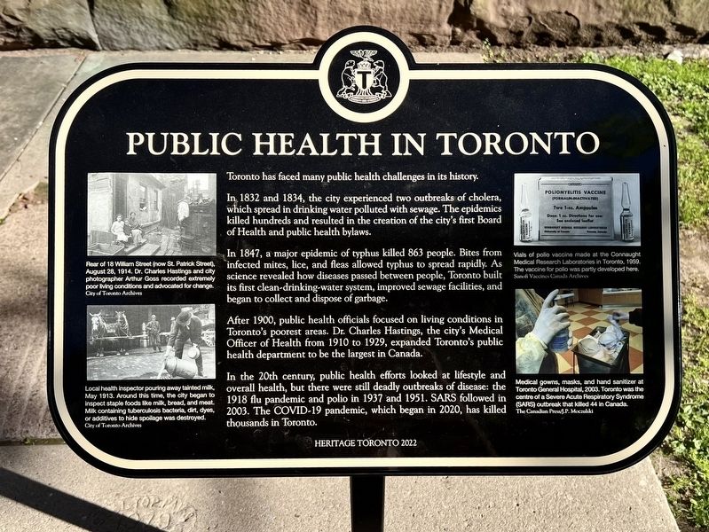 Public Health in Toronto Marker image. Click for full size.