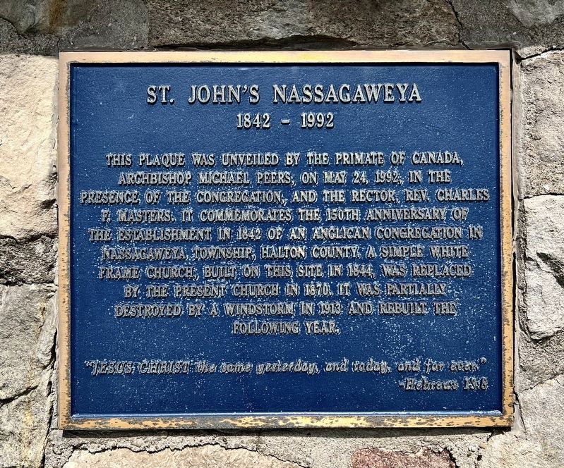 St. John’s Nassagaweya Marker. Click for full size. St. John’s Nassagaweya Marker image. Click for full size.