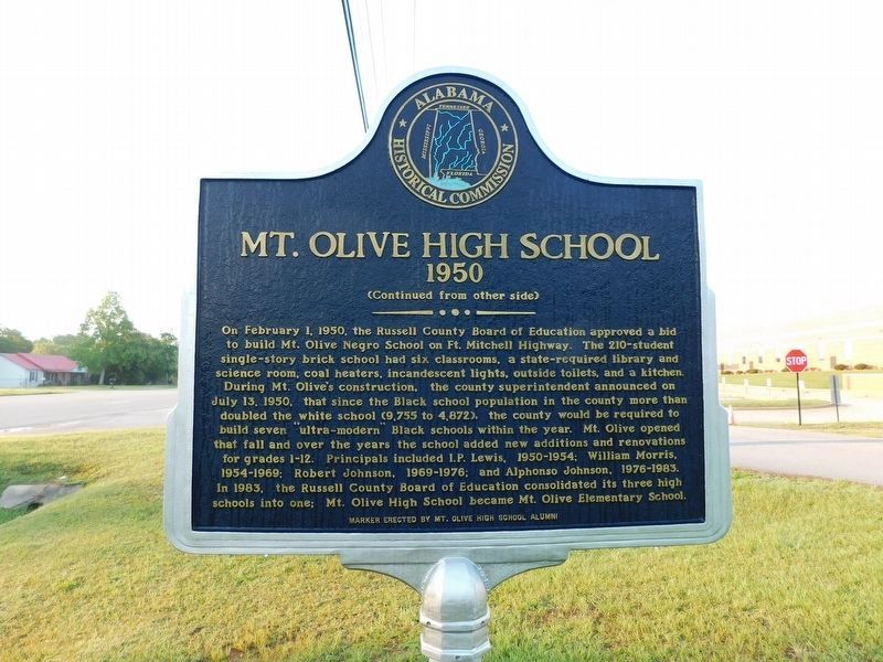 Mt. Olive School Marker (1950 side). Click for full size. Mt. Olive School Marker (1950 side) image. Click for full size.