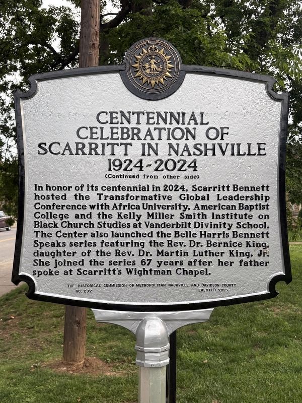 Centennial Celebration of Scarritt in Nashvile ( 1924 - 2024) Marker image. Click for full size.