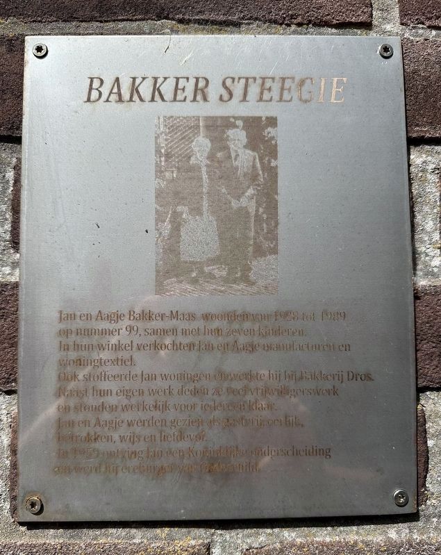 Bakker Steegie / Bakker Alley Marker. Click for full size. Bakker Steegie / Bakker Alley Marker image. Click for full size.
