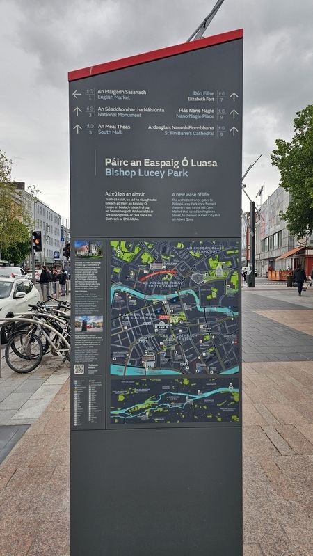 P�irc an Easpaig � Luasa / Bishop Lucey Park side of marker image. Click for full size.