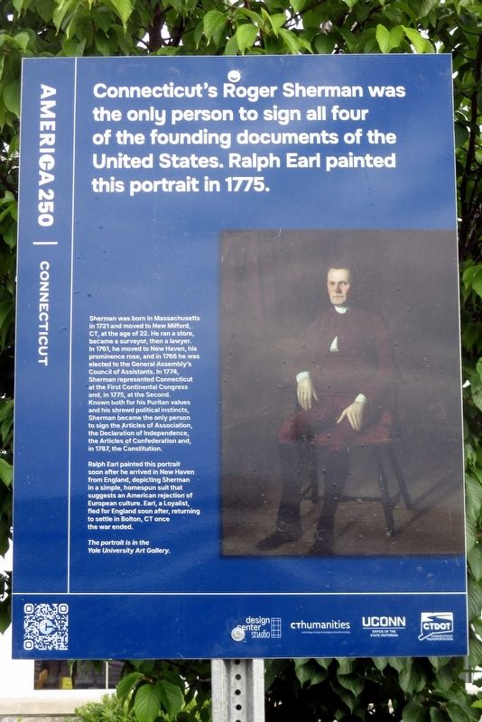 Roger Sherman wayside. Click for full size. Roger Sherman wayside image. Click for full size.