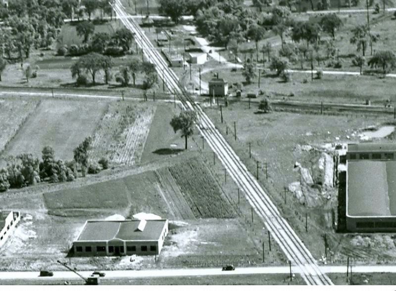 Birds eye view looking south at the B-12 Tower original location. Click for full size. Birds eye view looking south at the B-12 Tower original location image. Click for full size.