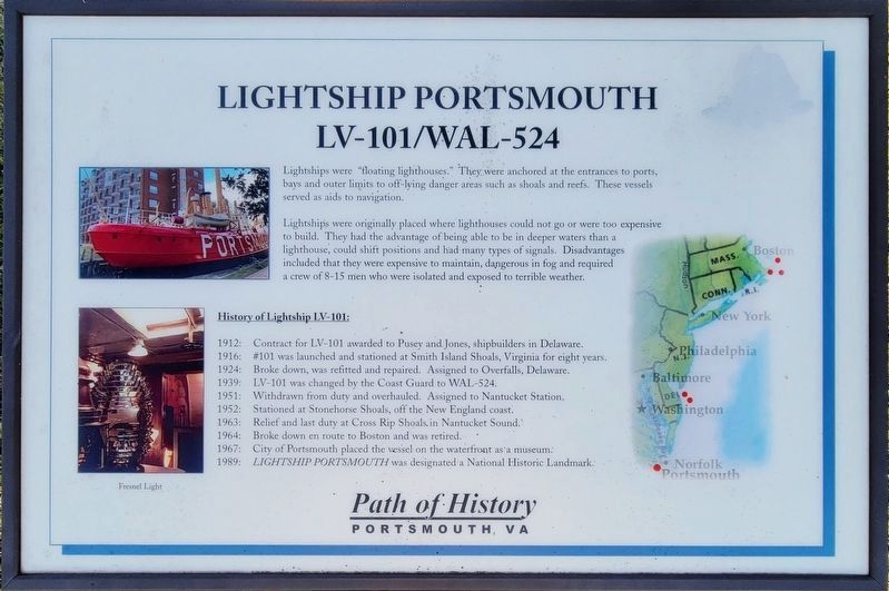 Lightship Portsmouth Marker. Click for full size. Lightship Portsmouth Marker image. Click for full size.