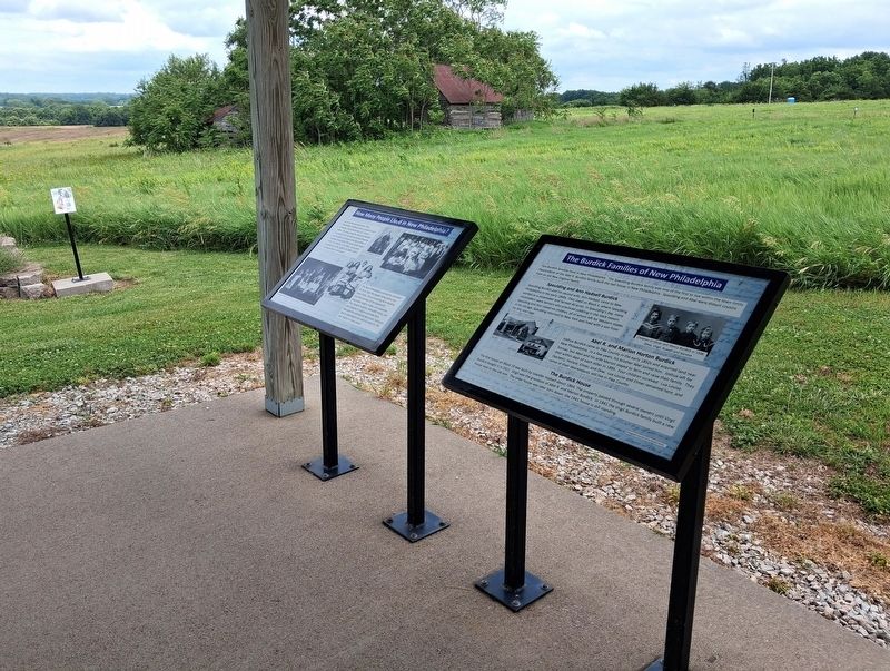 The Burdick Families of New Philadelphia Marker. Click for full size. The Burdick Families of New Philadelphia Marker image. Click for full size.