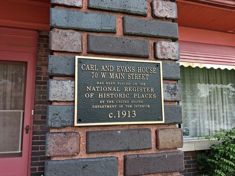 Carl and Evans House Marker. Click for full size. Carl and Evans House Marker image. Click for full size.