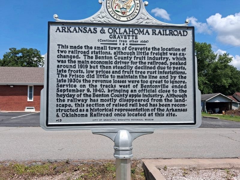 Arkansas & Oklahoma Railroad Marker image. Click for full size.