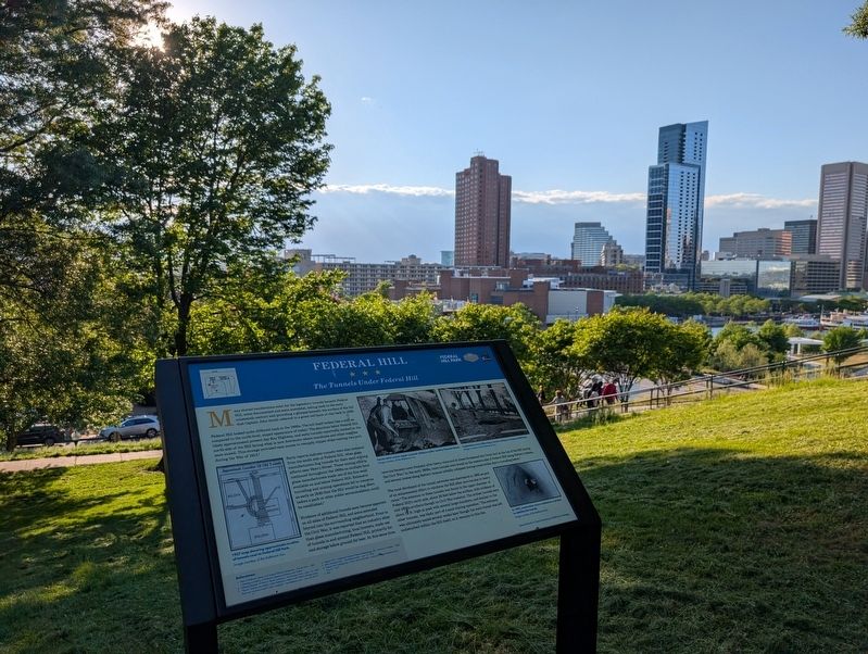 Federal Hill Marker and view from Federal Hill. Click for full size. Federal Hill Marker and view from Federal Hill image. Click for full size.