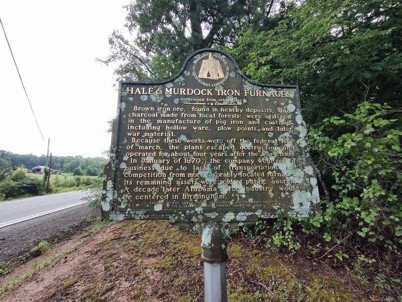 Hale & Murdock Iron Furnaces Marker image. Click for full size.