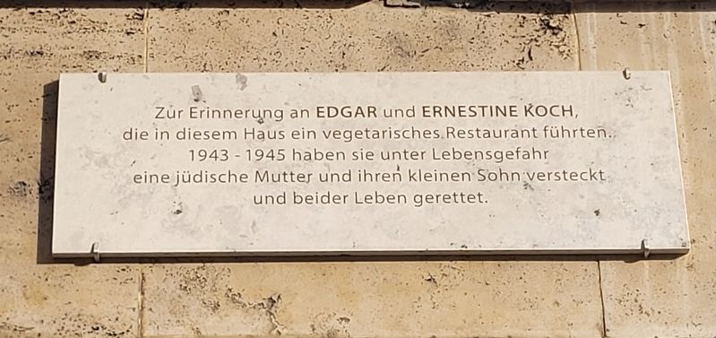 Edgar und Ernestine Koch Marker. Click for full size. Edgar und Ernestine Koch Marker image. Click for full size.