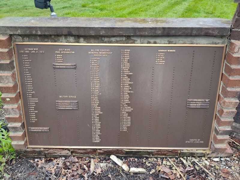 Atwater Center Veterans & Firefighters Memorial. Click for full size. Atwater Center Veterans & Firefighters Memorial image. Click for full size.