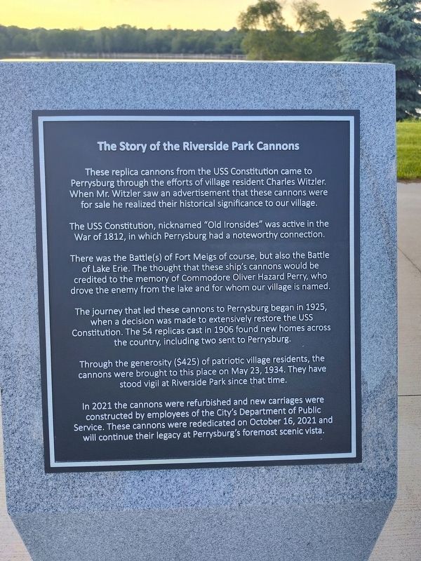 The Story of the Riverside Park Cannons Marker image. Click for full size.