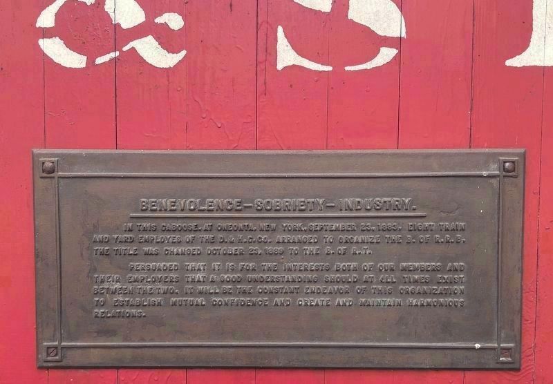 Plaque Mounted on the Caboose. Click for full size. Plaque Mounted on the Caboose image. Click for full size.