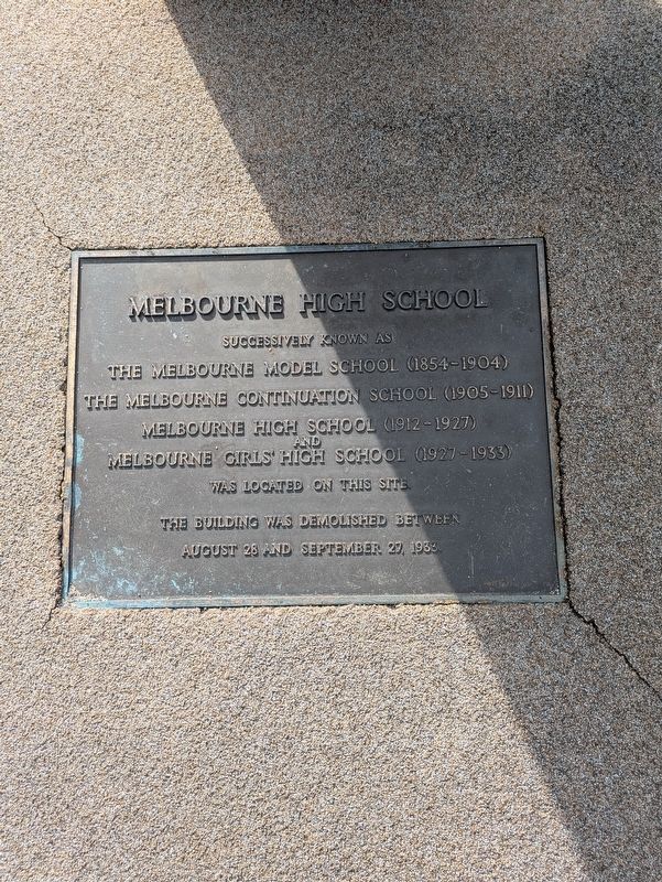 Melbourne High School Marker image. Click for full size.