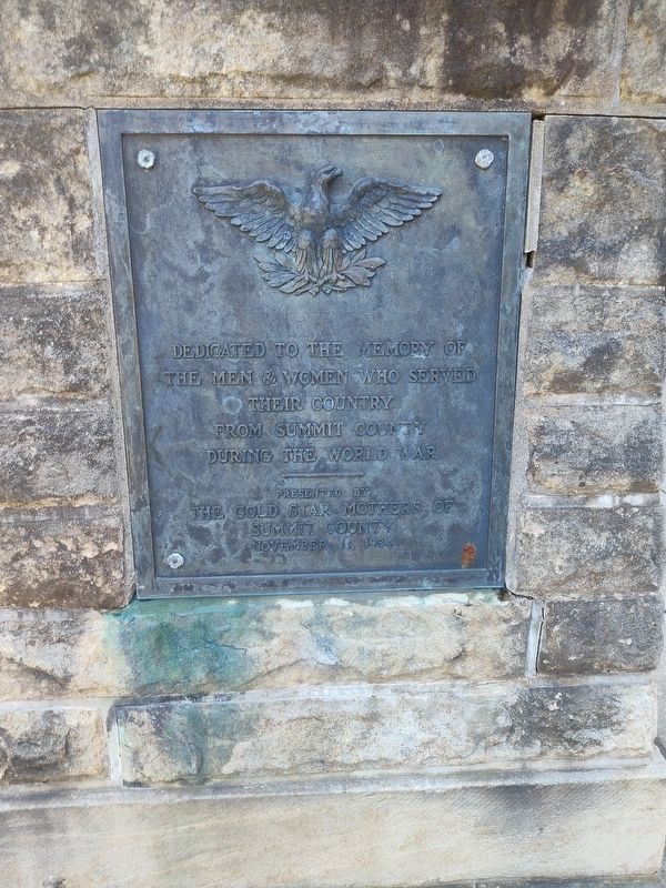 Summit County World War II Veterans Memorial Marker. Click for full size. Summit County World War II Veterans Memorial Marker image. Click for full size.