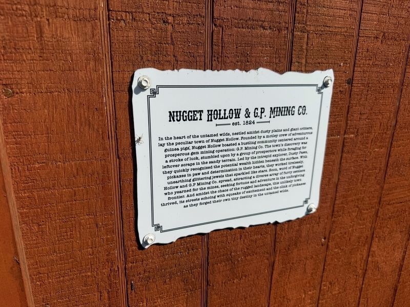 Nugget Hollow & G.P. Mining Co. Marker. Click for full size. Nugget Hollow & G.P. Mining Co. Marker image. Click for full size.