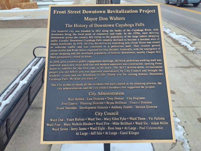 The History of Downtown Cuyahoga Falls Marker image. Click for full size.