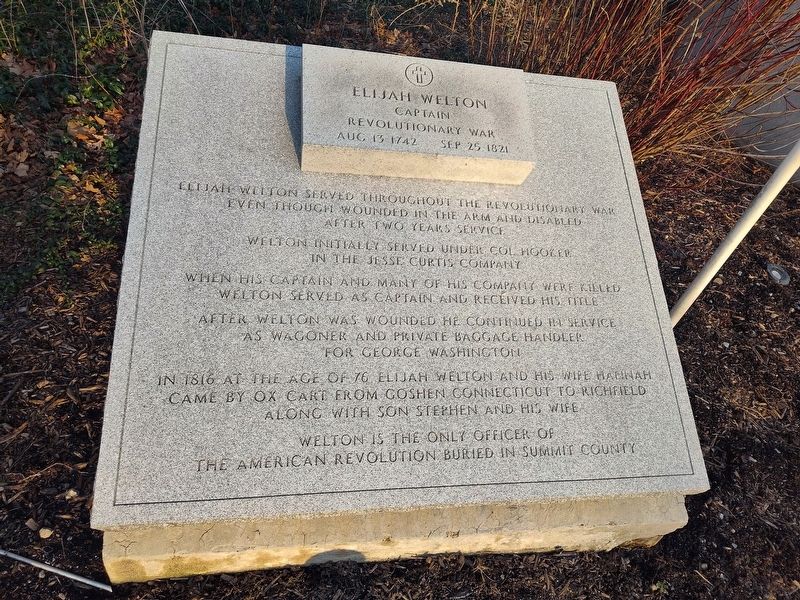 Captain Elijah Welton Marker. Click for full size. Captain Elijah Welton Marker image. Click for full size.