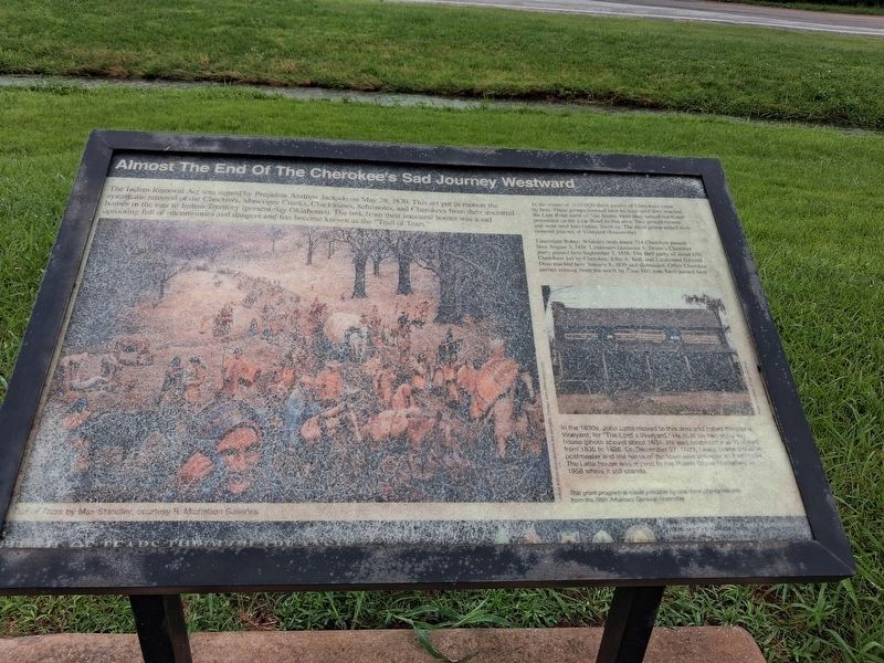 Almost The End Of The Cherokee's Sad Journey Westward Marker. Click for full size. Almost The End Of The Cherokee's Sad Journey Westward Marker image. Click for full size.