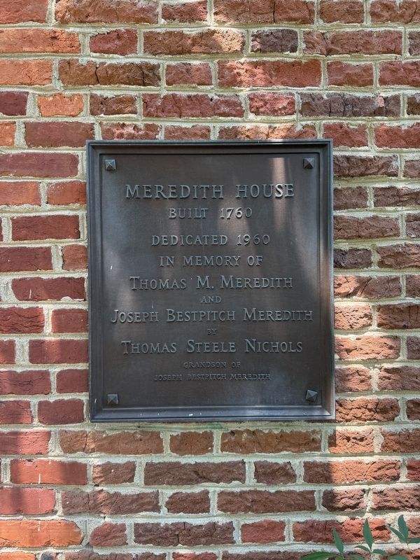 Dedication plaque on the Meredith House image. Click for full size.