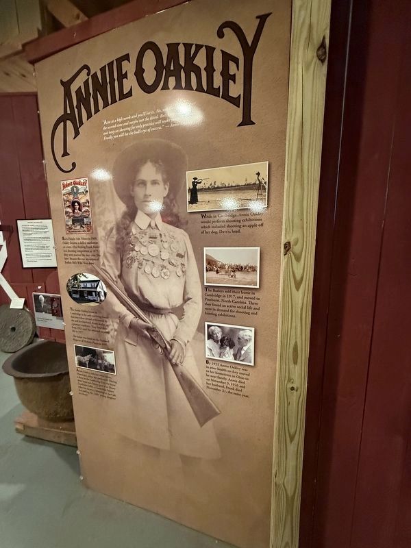 Current Annie Oakley exhibit inside the museum. Click for full size. Current Annie Oakley exhibit inside the museum image. Click for full size.