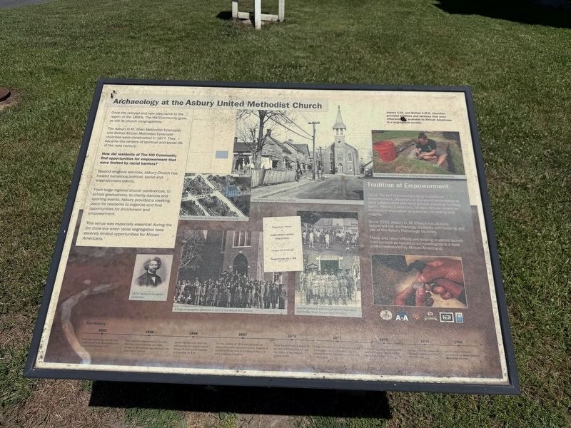 Archaeology at the Asbury United Methodist Church Marker image. Click for full size.