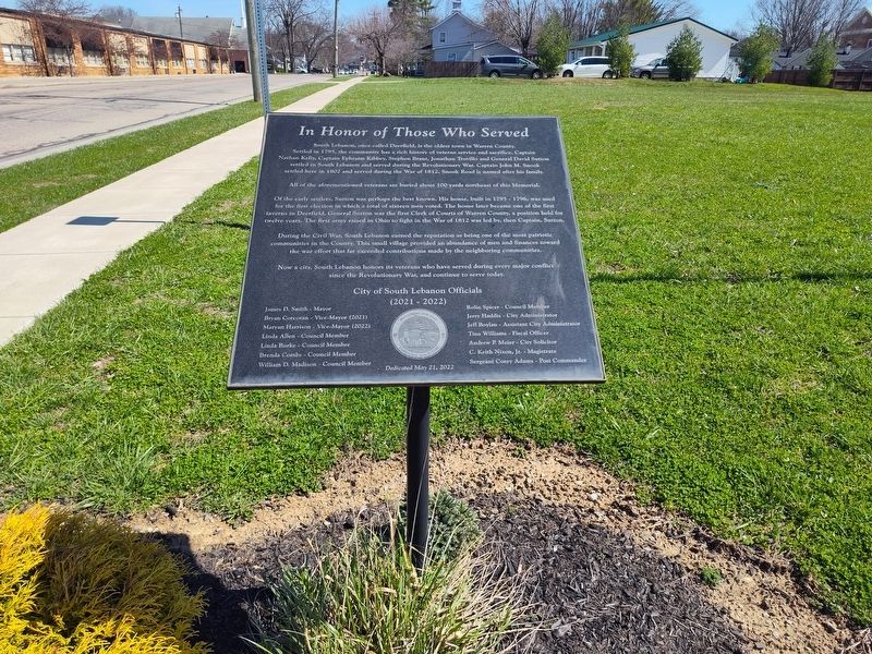 In Honor of Those Who Served Marker. Click for full size. In Honor of Those Who Served Marker image. Click for full size.