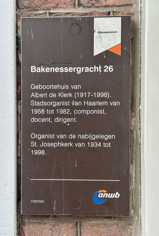 Albert de Klerk Marker. Click for full size. Albert de Klerk Marker image. Click for full size.