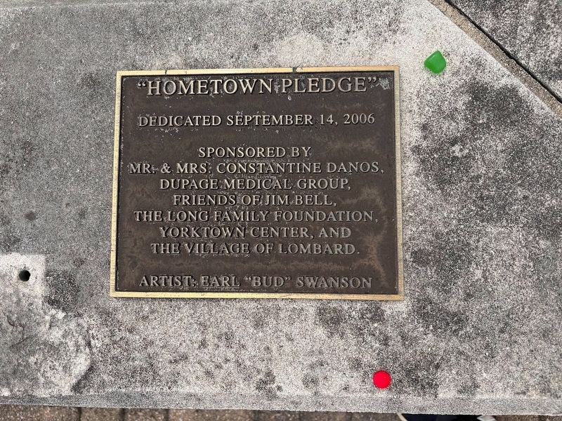 "Hometown Pledge" plaque. Click for full size. "Hometown Pledge" plaque image. Click for full size.