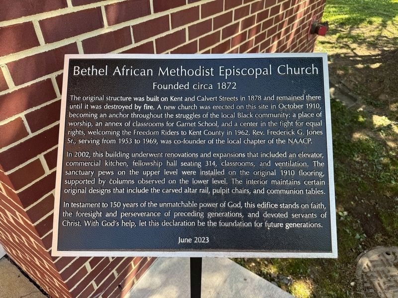 Bethel African Methodist Episcopal Church Marker. Click for full size. Bethel African Methodist Episcopal Church Marker image. Click for full size.