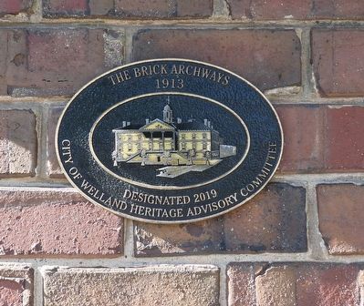 The Brick Archways 1913 - Marker on South Arch. Click for full size. The Brick Archways 1913 - Marker on South Arch image. Click for full size.