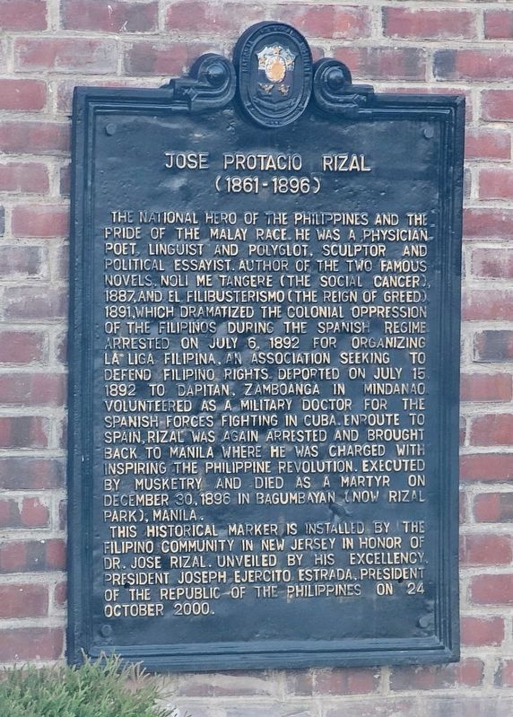 Jose Protacio Rizal Marker. Click for full size. Jose Protacio Rizal Marker image. Click for full size.