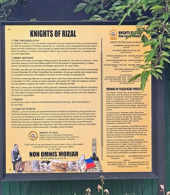 Knights of Rizal Marker. Click for full size. Knights of Rizal Marker image. Click for full size.