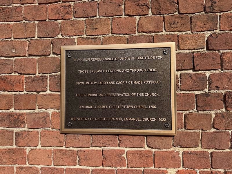 Emmanuel Episcopal Church Slavery Acknowledgement Marker. Click for full size. Emmanuel Episcopal Church Slavery Acknowledgement Marker image. Click for full size.