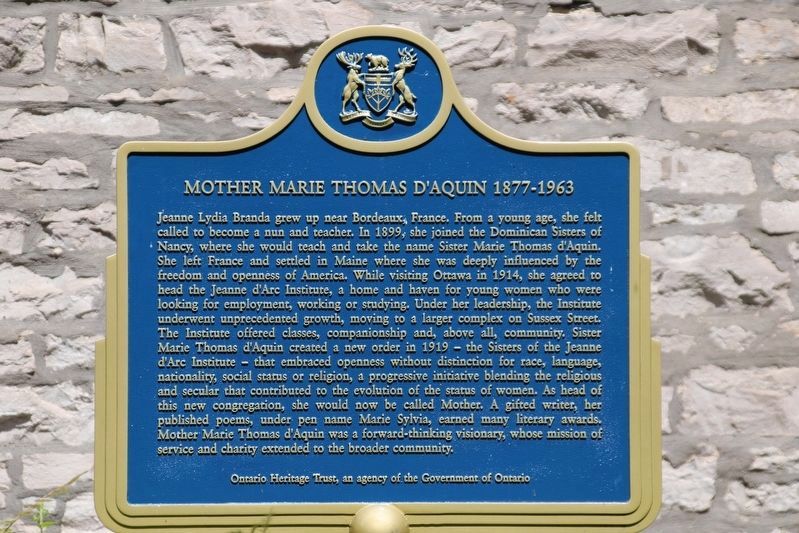 Mother Marie Thomas D'Aquin 1877-1963 Marker - English image. Click for full size.