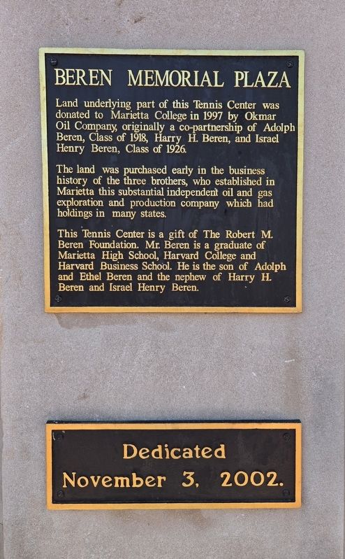 Beren Memorial Plaza Marker. Click for full size. Beren Memorial Plaza Marker image. Click for full size.