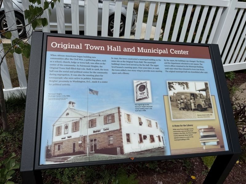 Original Town Hall and Municipal Center Marker image. Click for full size.