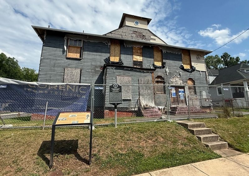 Fairmount Elementary School, under rehabilitation as of June 2026 image. Click for full size.