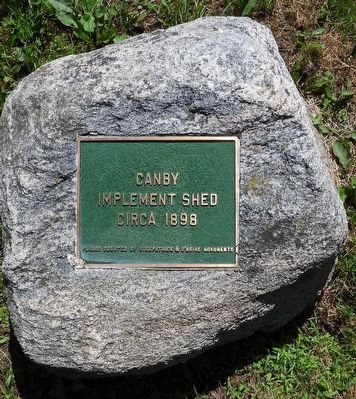 Canby Implement Shed circa 1898 - Marker. Click for full size. Canby Implement Shed circa 1898 - Marker image. Click for full size.