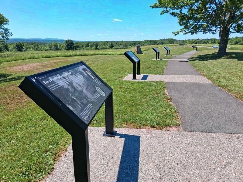 Who Fought for the United States Here? Marker is the fourth arker shown here. View is looking south.. Click for full size. Who Fought for the United States Here? Marker is the fourth arker shown here. View is looking south. image. Click for full size.