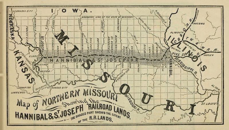 Hannibal & St. Joseph Railroad Map image. Click for full size.