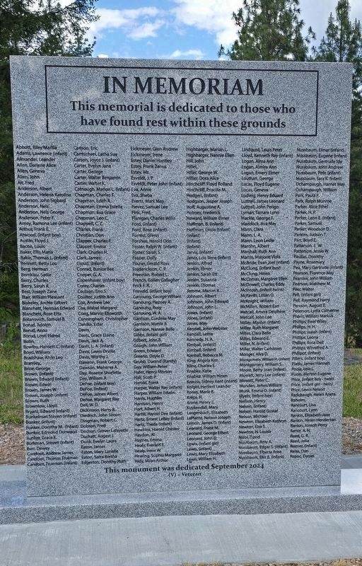 In Memoriam - front side. Click for full size. In Memoriam - front side image. Click for full size.