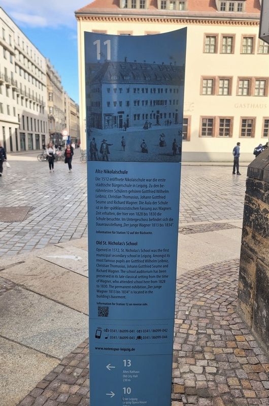 Alte Nikolaischule / Old St. Nicholas's School Marker. Click for full size. Alte Nikolaischule / Old St. Nicholas's School Marker image. Click for full size.