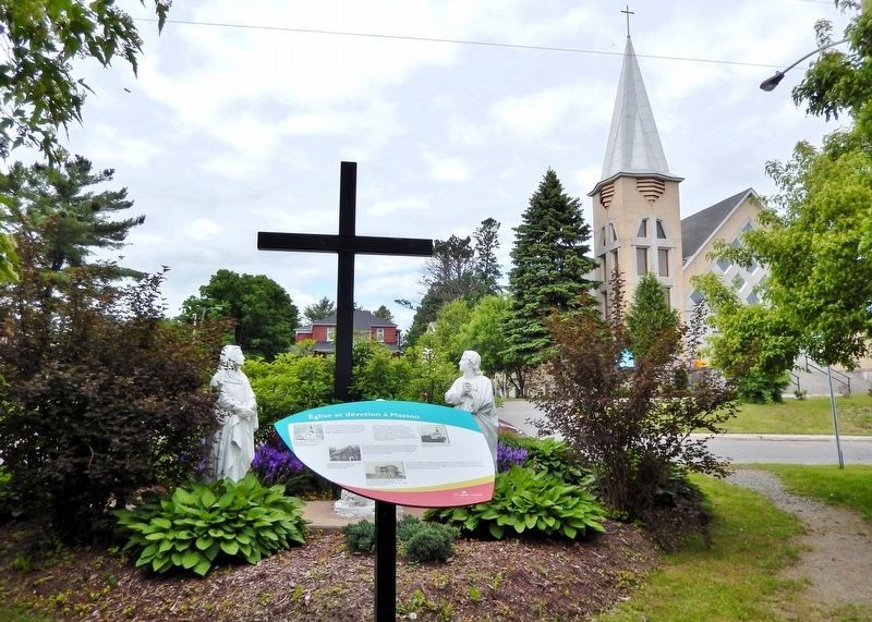 Église et dévotion à Masson Marker. Click for full size. Église et dévotion à Masson Marker image. Click for full size.