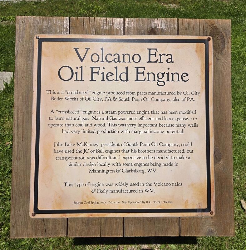Volcano Era Oil Field Engine Marker. Click for full size. Volcano Era Oil Field Engine Marker image. Click for full size.
