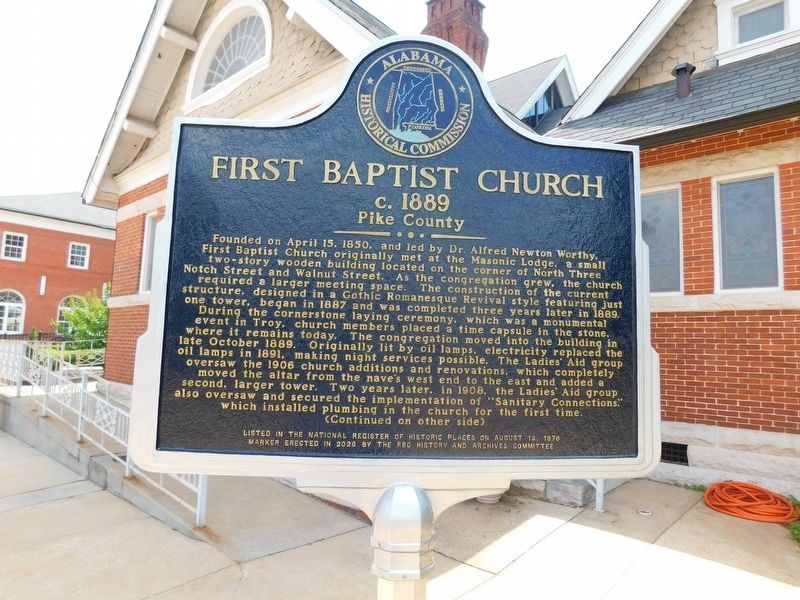 First Baptist Church Marker. Click for full size. First Baptist Church Marker image. Click for full size.