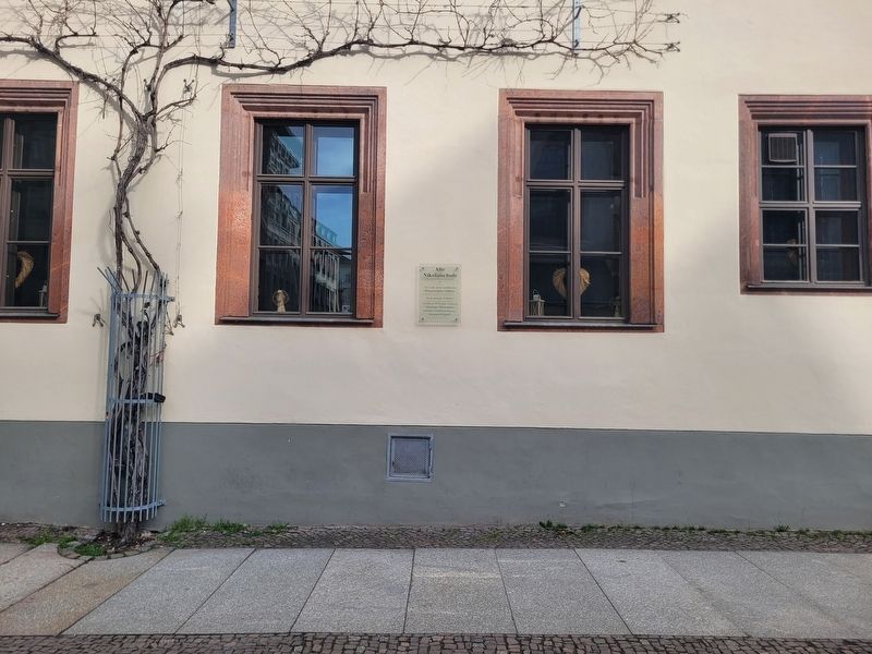 Alte Nikolaischule / Old St. Nicholas School Marker. Click for full size. Alte Nikolaischule / Old St. Nicholas School Marker image. Click for full size.