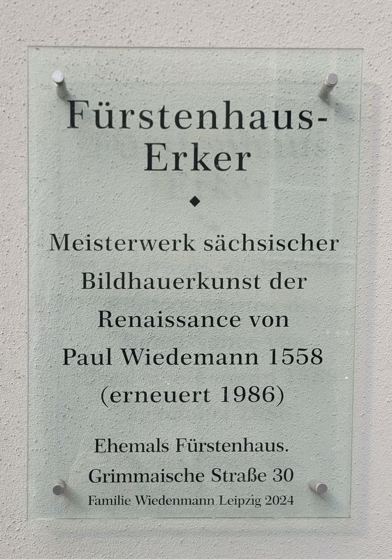 F�rstenhaus-Erker / Princely House Bay Window Marker image. Click for full size.